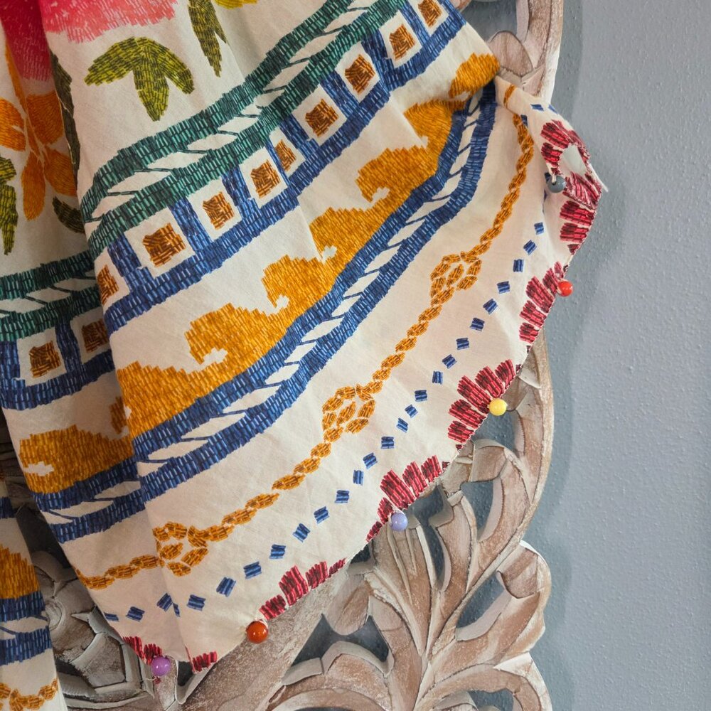 FARM Rio Cream Midi Dress with Multicolor Floral Embroidery - Picture 6 of 16